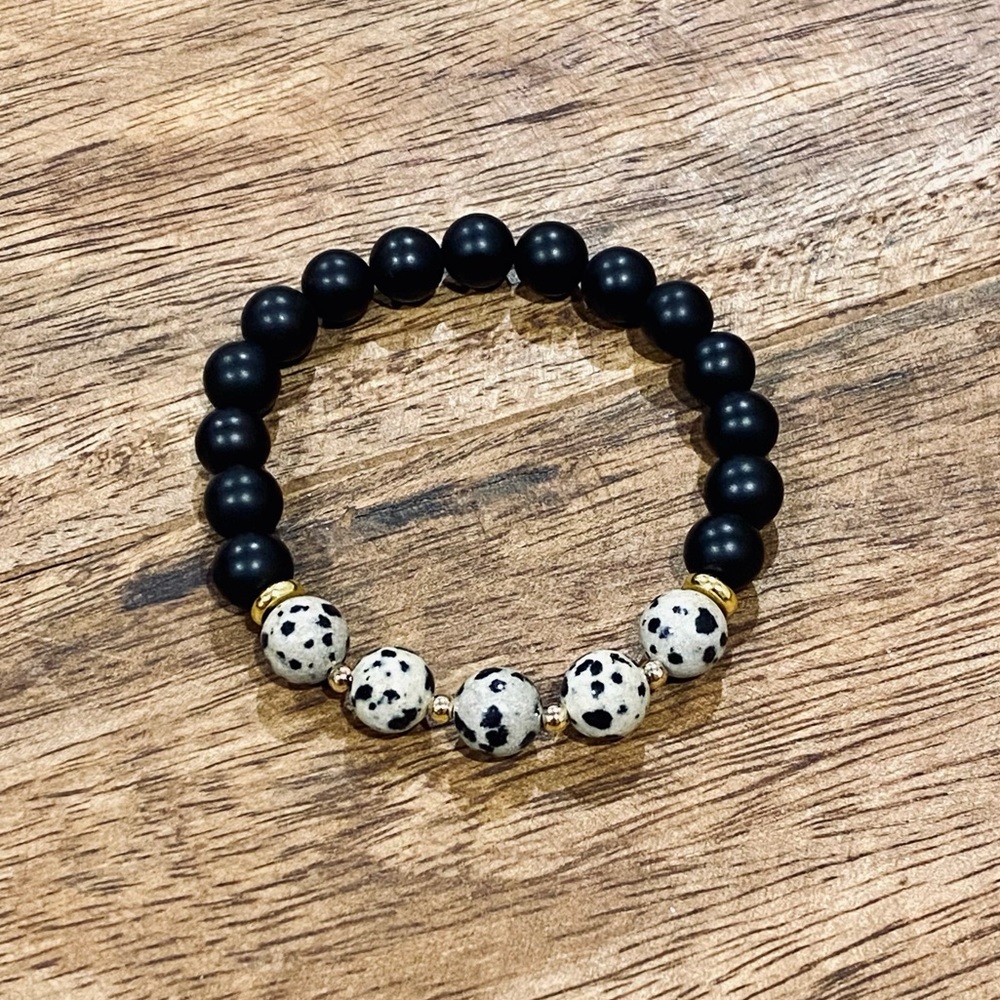 Jasper and Black Stone Bracelet